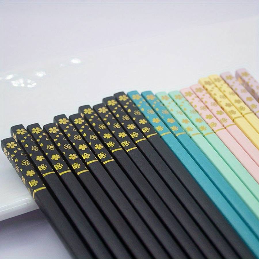 Chopsticks Color Black Golden Stamping Great Wall Quantity5 Pairs