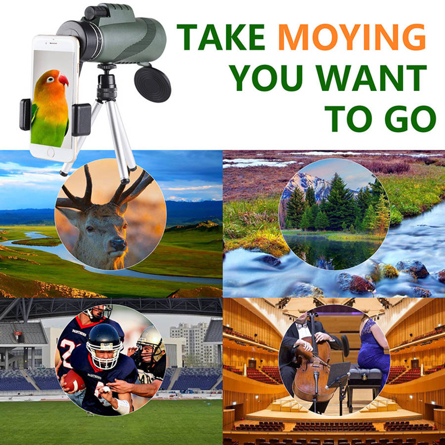 Professional Long Range High Definition Viewing Telescope Cost Bright Black Set