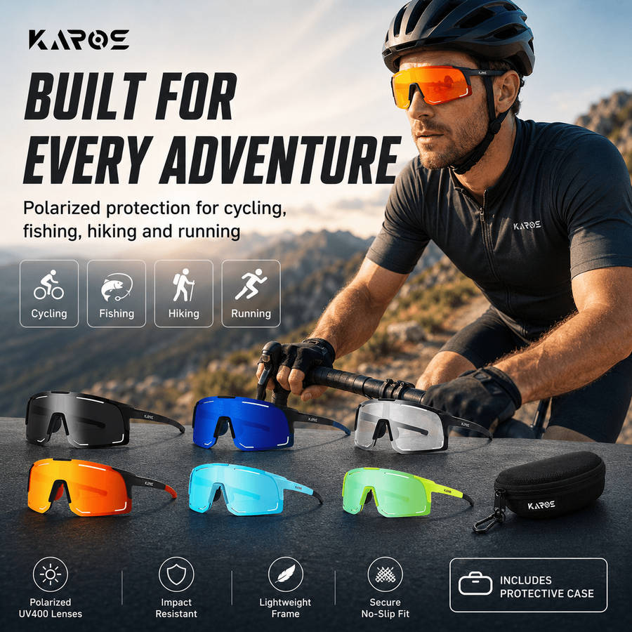 Cycling Glasses Color Black Frame Transparent Lens