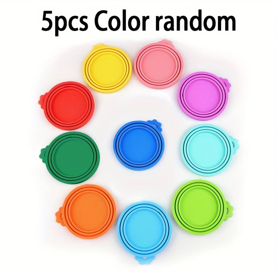 Food Cover Items Random Color 5Pcs Can Lid