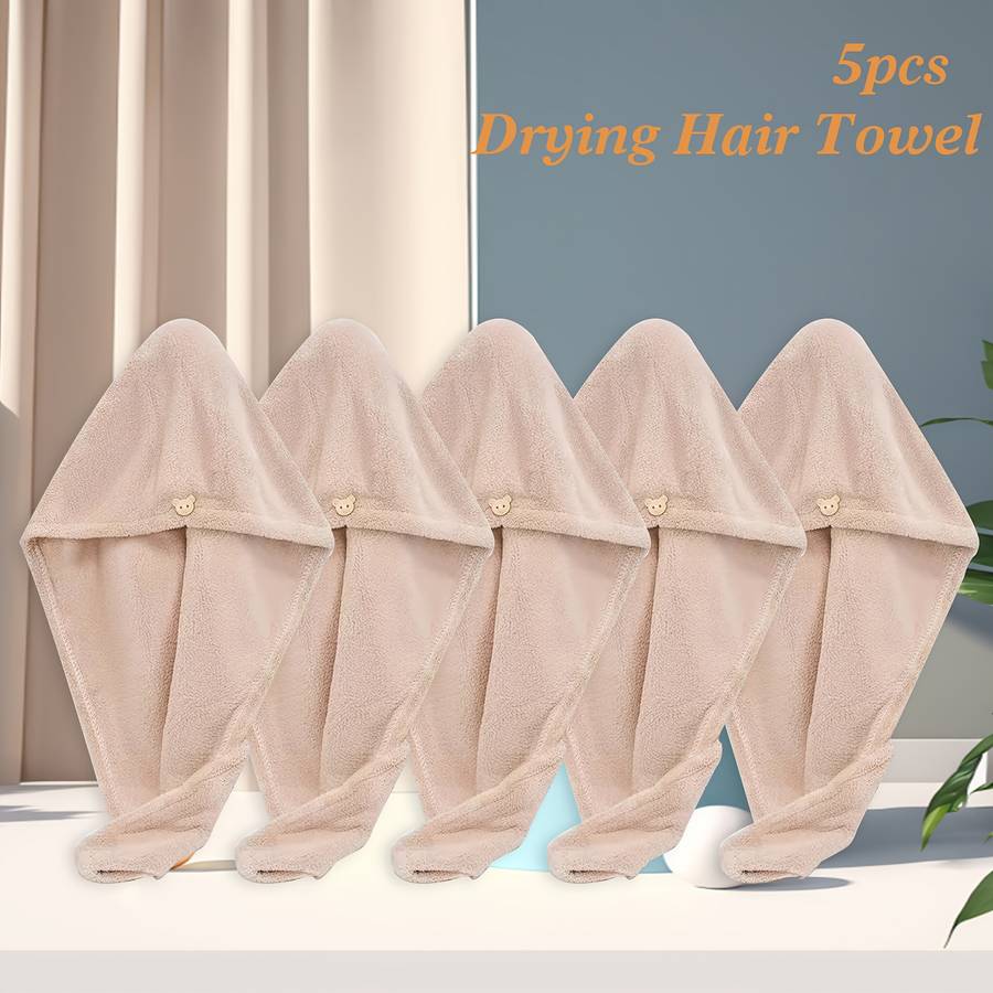 Hair Turban 5 Pack Mixed Colors