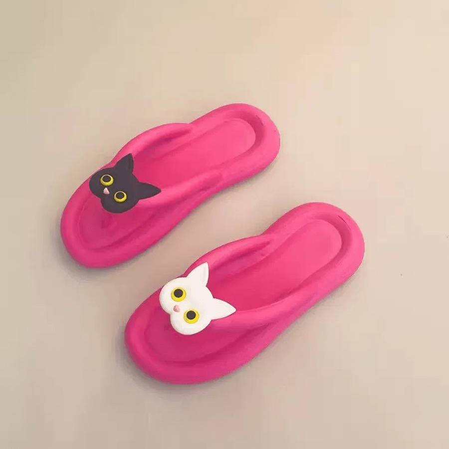 Ladies Summer Flip Flops Rose Red Uk 3.5-4