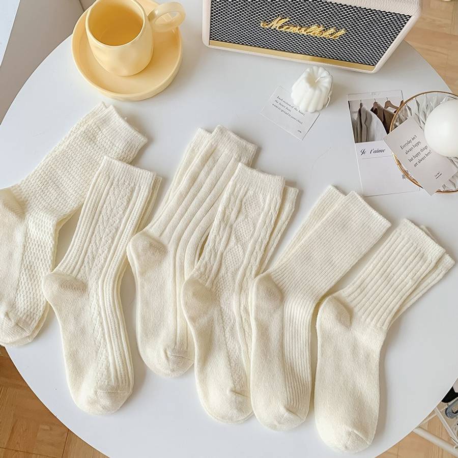 Women S Socks Color White Quantity 5 Pairs