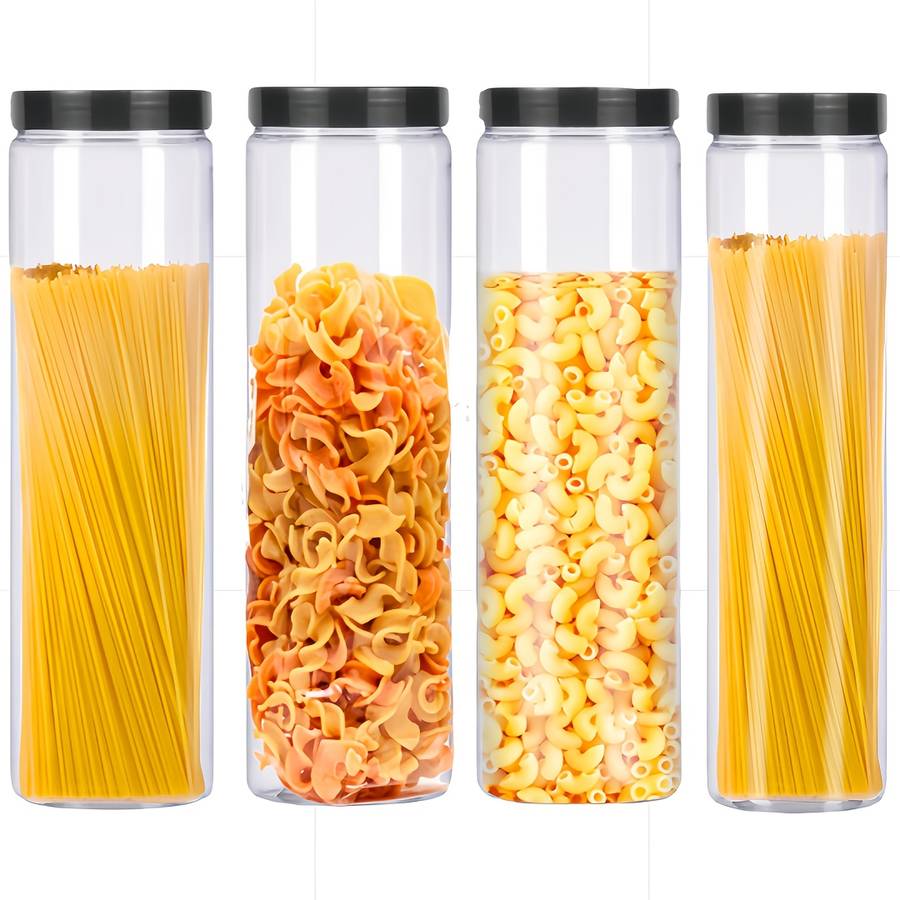Sealed Jar Color Black Cover Quantity4 Pcs 2 Containers  2 Lids