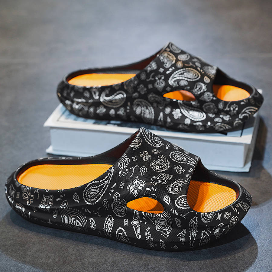 Sandals Color Black Orange Size Uk 7