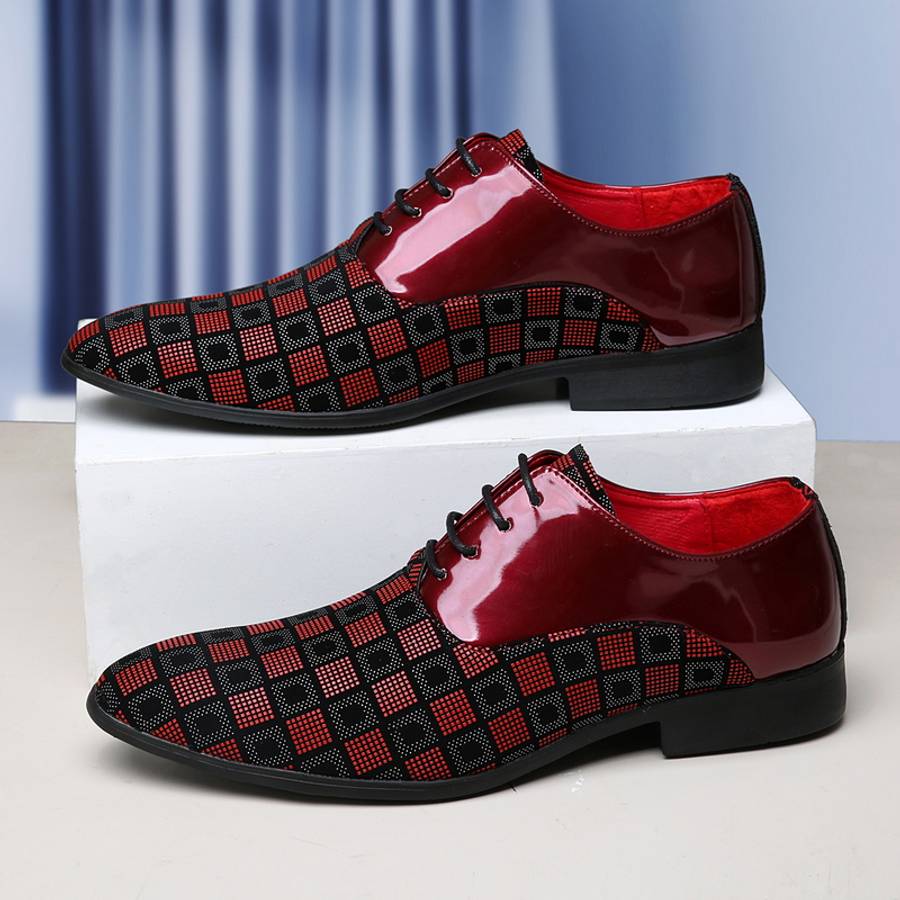 Mens Leather Shoes Color Red Sizeuk 7.5