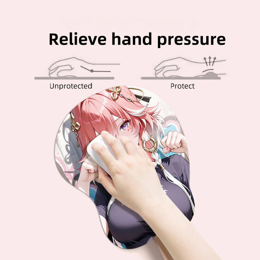 HeavyDuty Stable Anime Girl Wrist Support Mouse For Pc Gamers