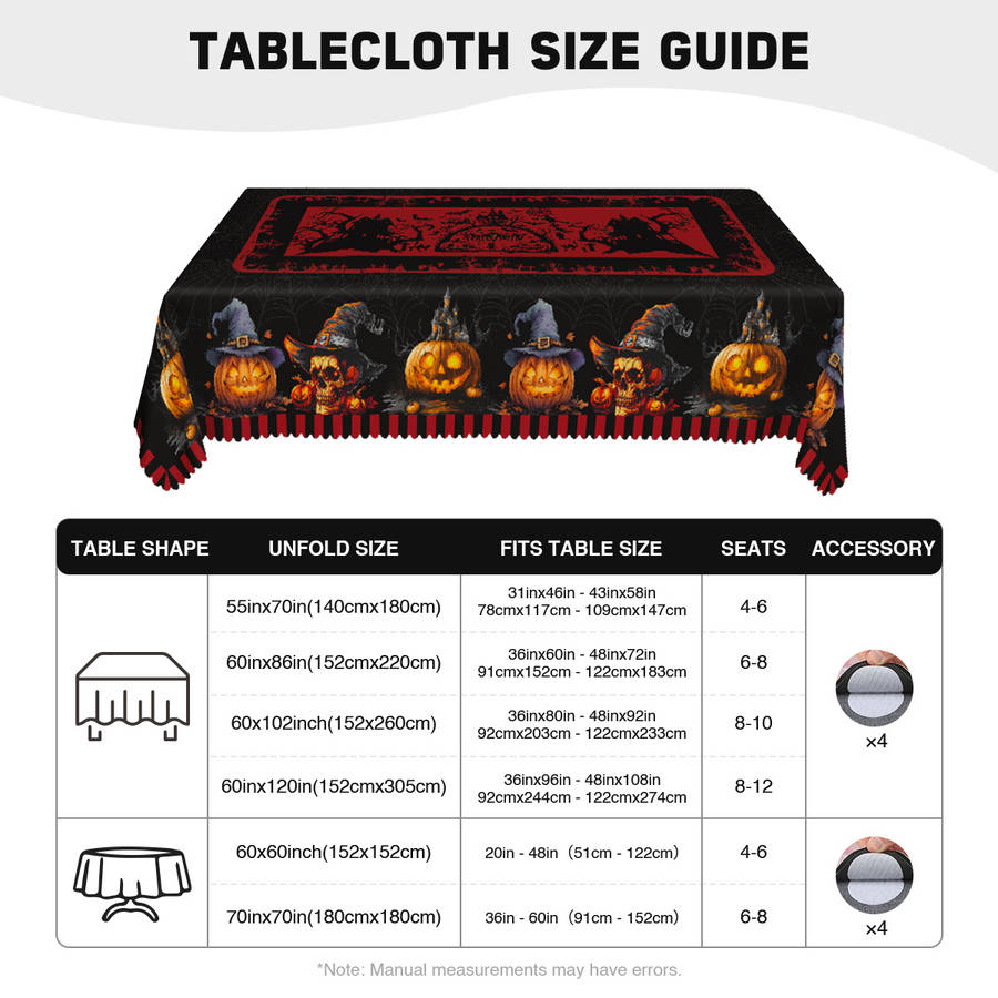 Halloween tablecloth decoration size 60x86in or 152x220cm Rectangle