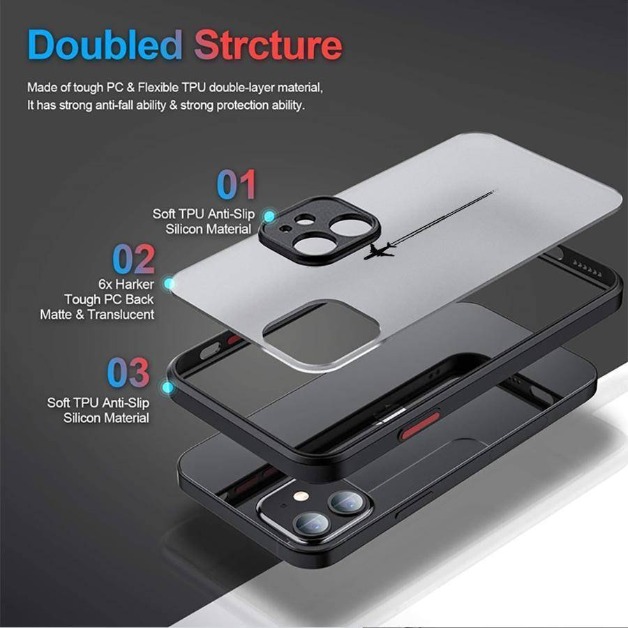 1Pc Black For iPhone 13 Pro Max Airplane Design Phone Case