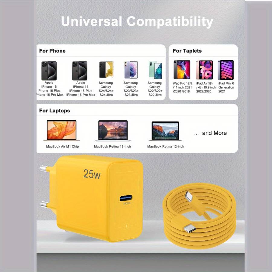 Charger Color Yellow Charger 1.5M Cable
