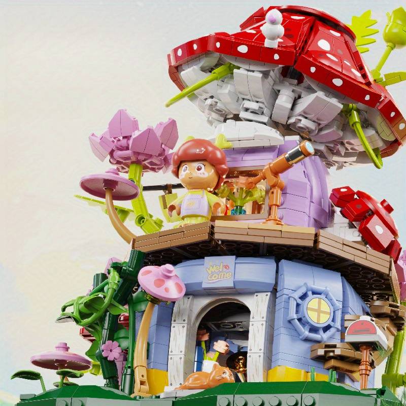 Building Toy Architectural Model Toy Set Color Mushroom House  1935 Pcs