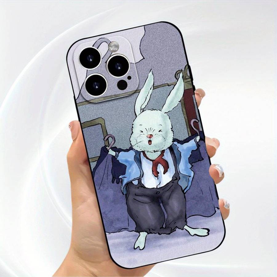 1Pc Black For iPhone 16 Pro TPU Flexible Design Phone Case