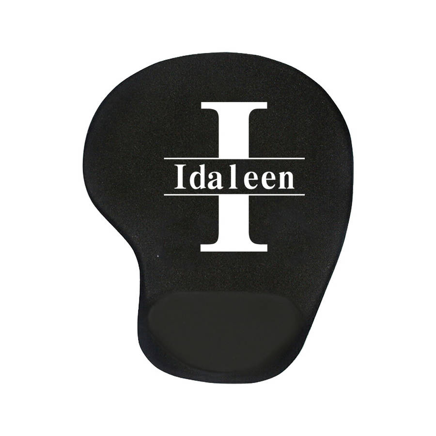 HeavyDuty NonSlip Personalized Custom Name Mouse Slip For Gift Choice Black