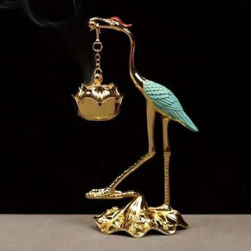 Incense Burner Color  Colorful Feather Golden Crane