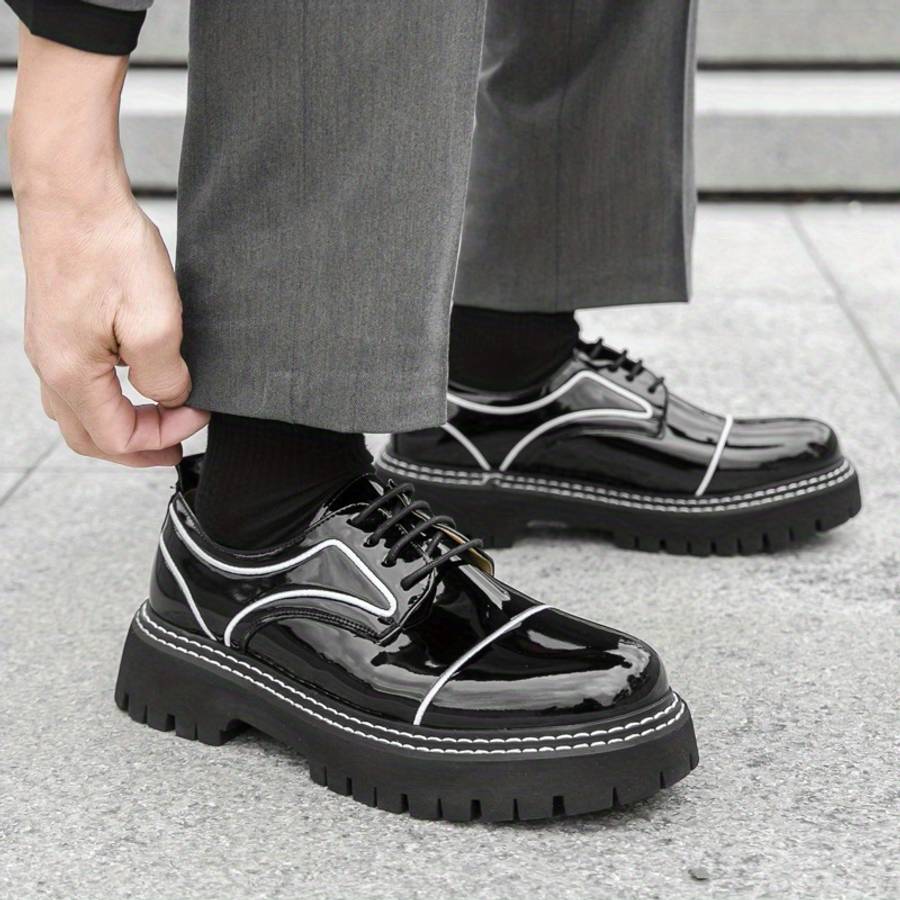 Mens Leather Shoes Color Black Sizeuk 7