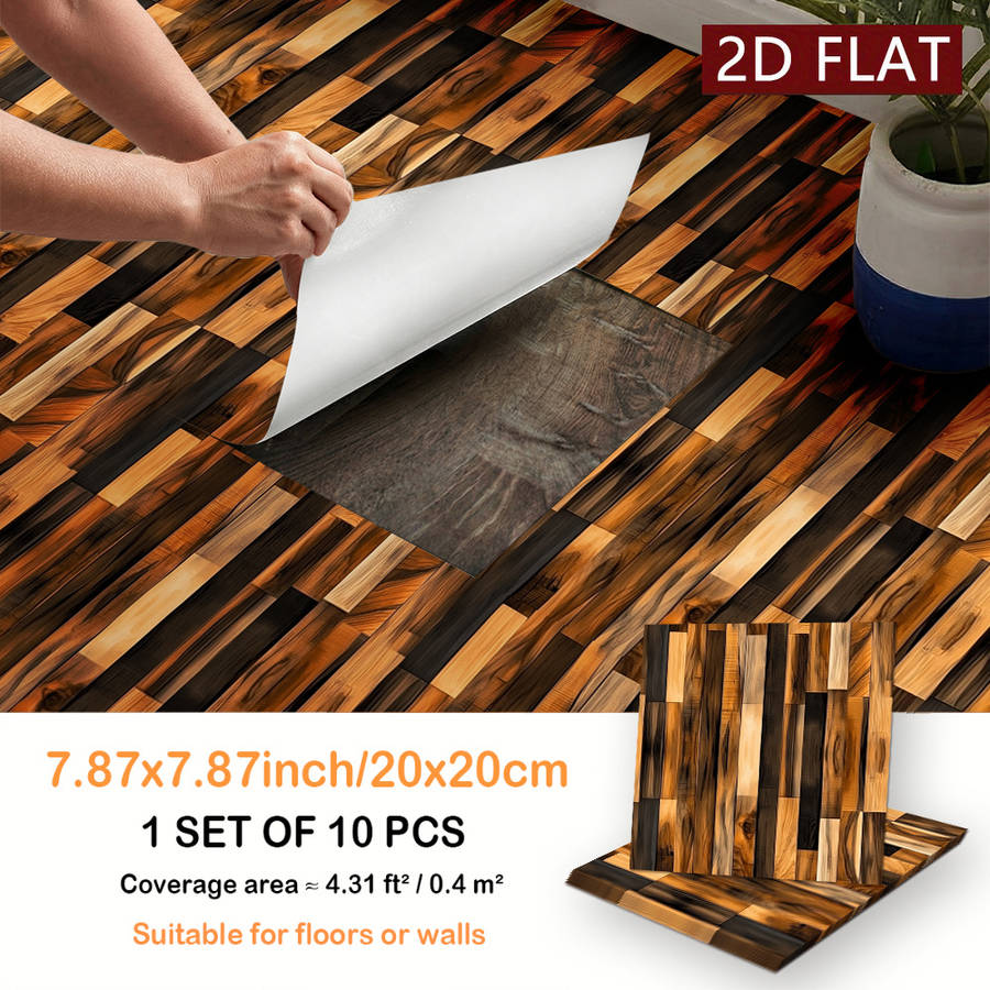 Self Adhesive Floor Stickers 5.91X5.91Inch15X15Cm 10Pcs