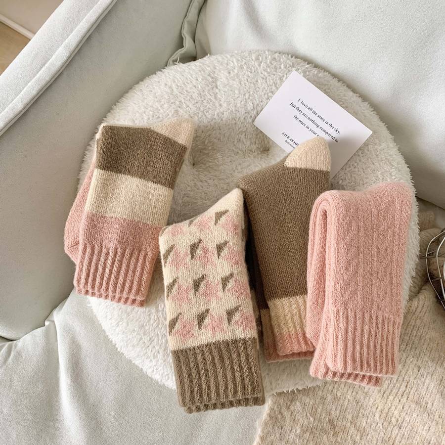 Women S Socks Color 5 Pairspink Twisted Doughnut Size Onesize