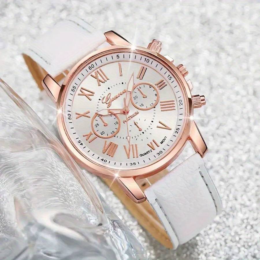 10Pcs Quartz Wrist Watch Set Round Case Fashionable For Men And