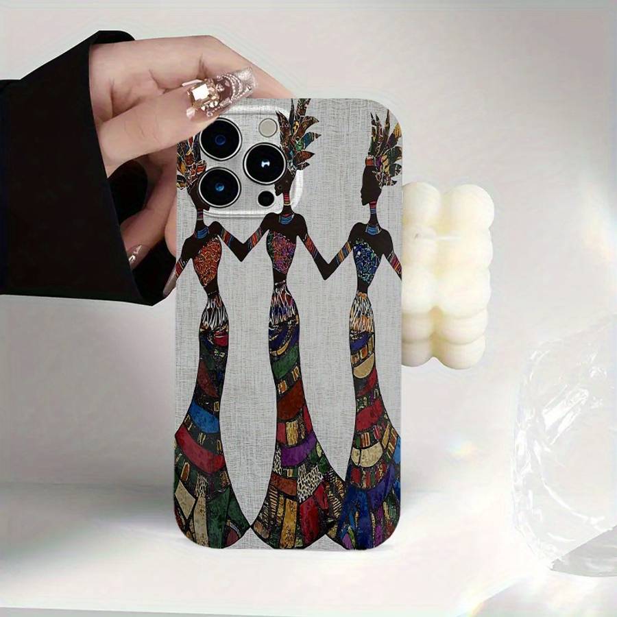 1Pc Transparent For iPhone 12 African Tribal Three Women Phone Case