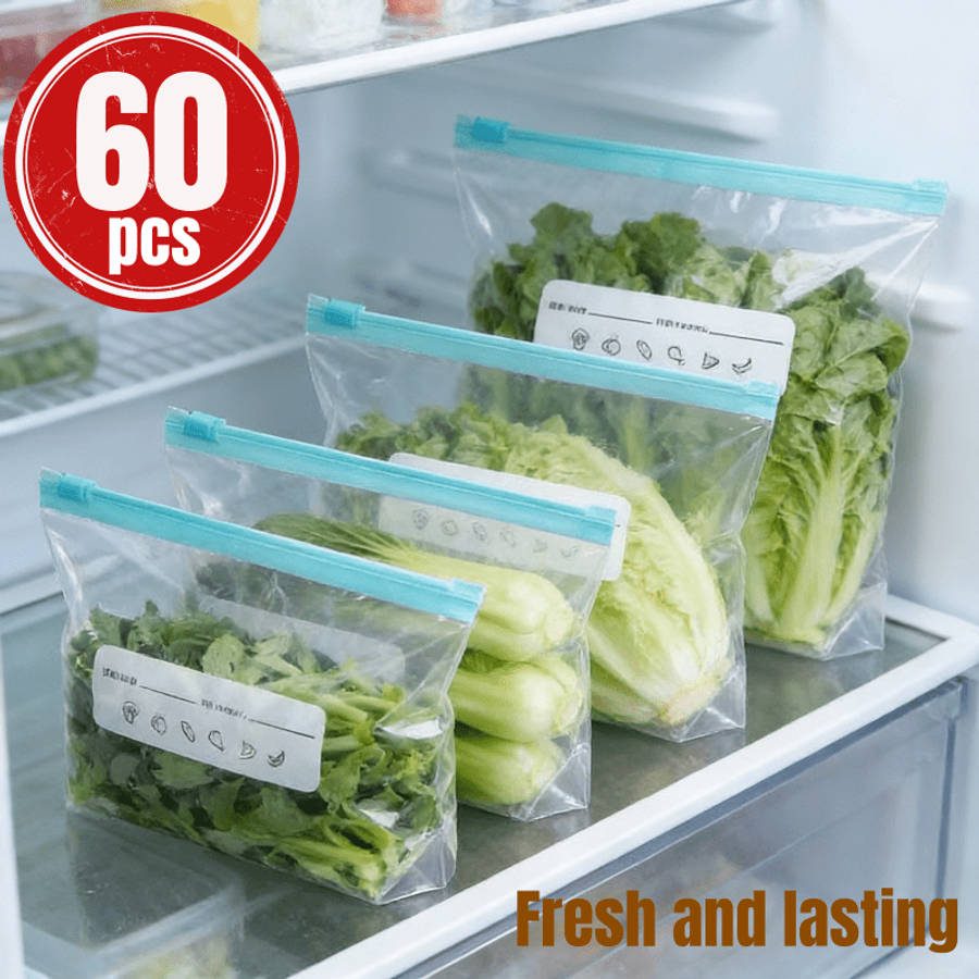Food Storage Bags Quantity Buckle Type  60Pcs