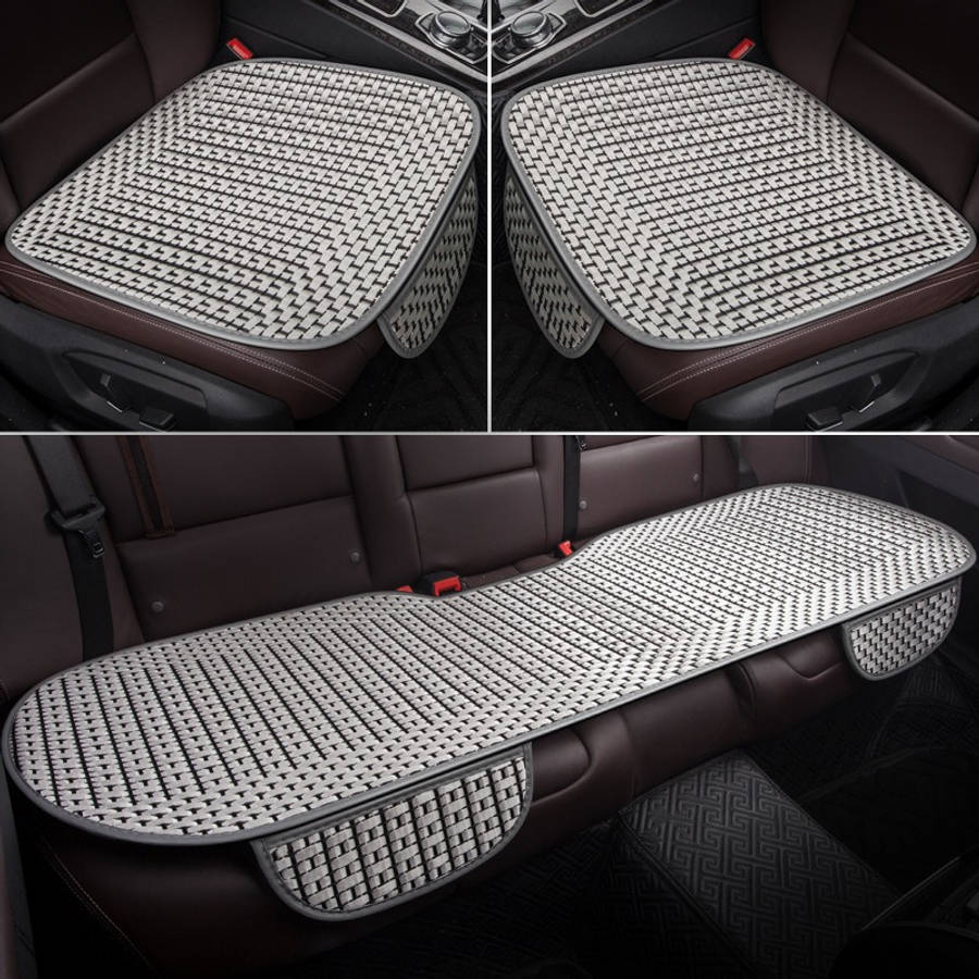 Car Seat Cushion Silver Square Pad 2Pcs
