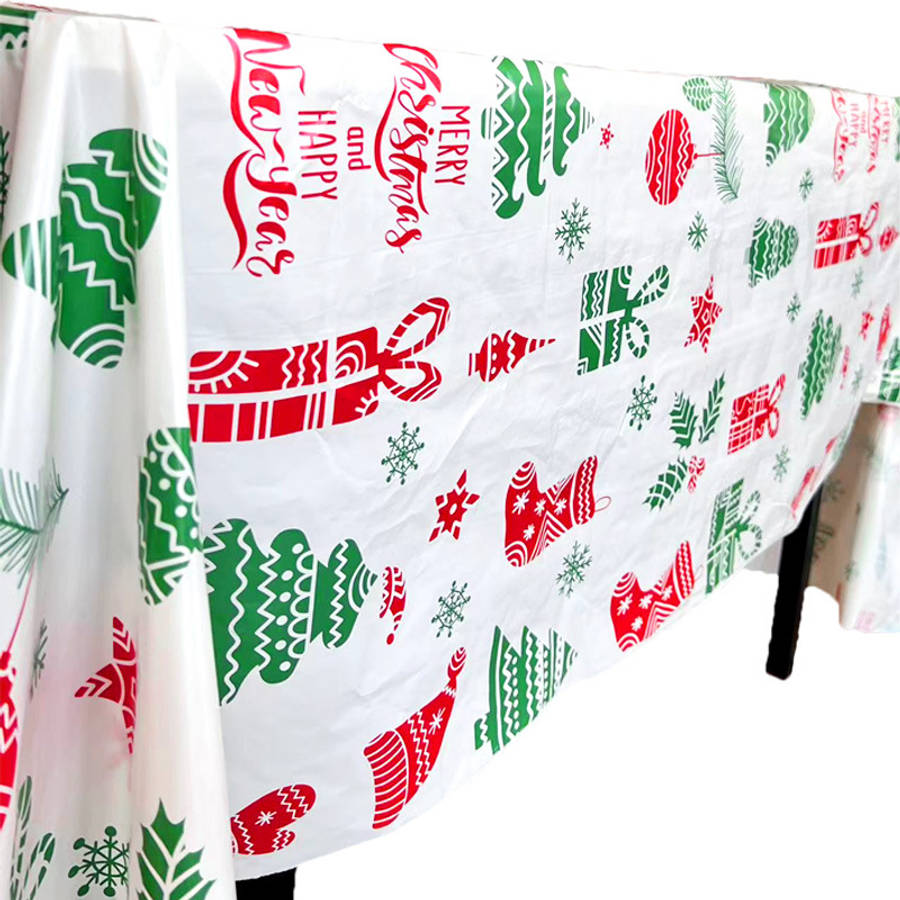 Christmas Tablecloth Color White Size 1X2.7