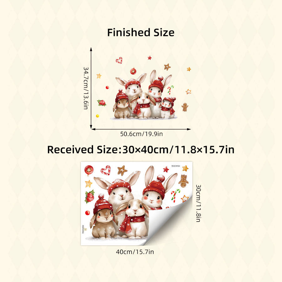 Christmas Decorations Model 5Pcs Christmas Rabbit Family