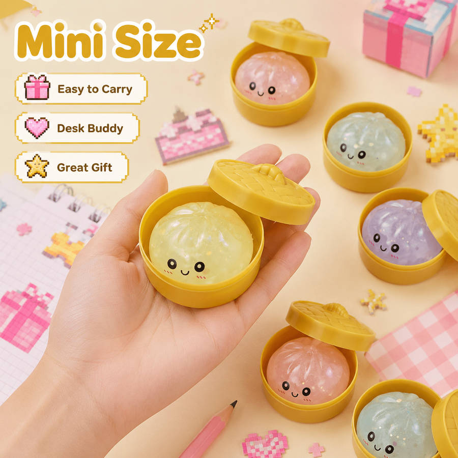Squeezable Toys Color 2 Piece Set 1 Bun 1 Steamer Set Size Random Color Style