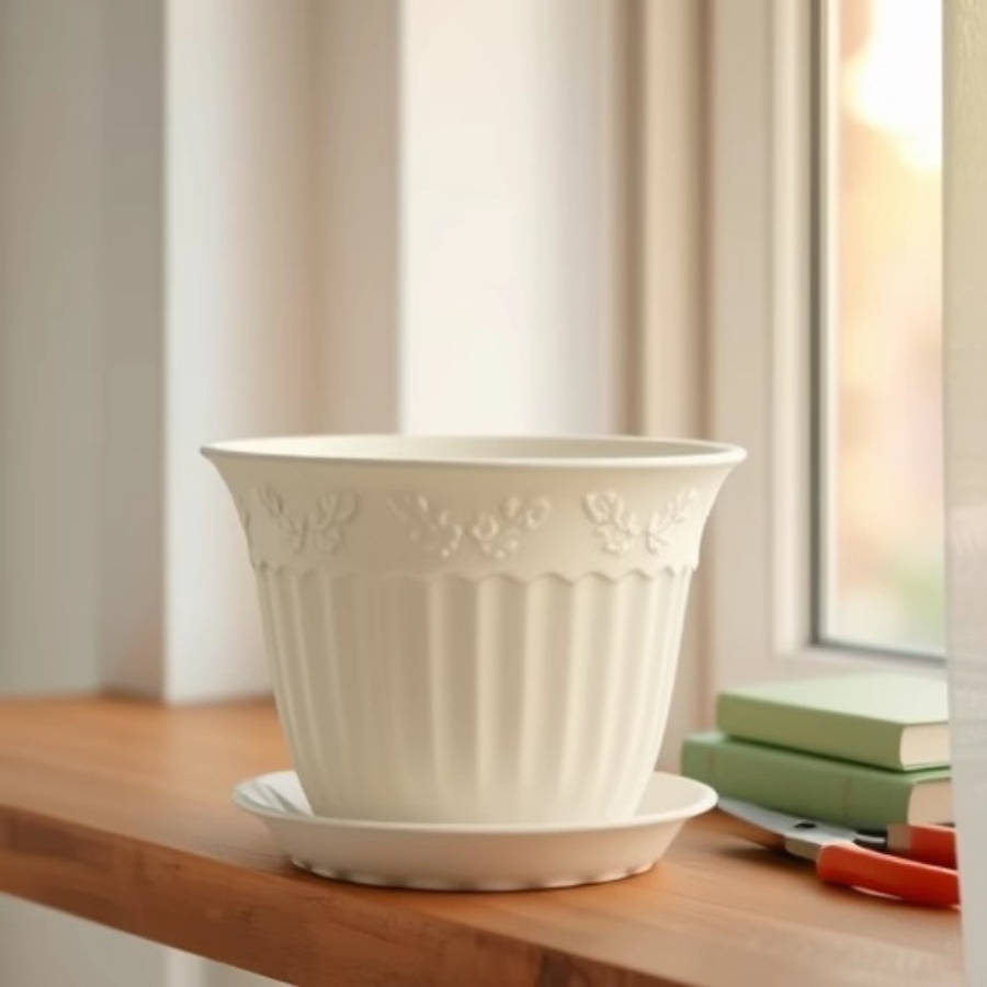 Flowerpot Color Milan Yellow Size5 Inch Basin With Support