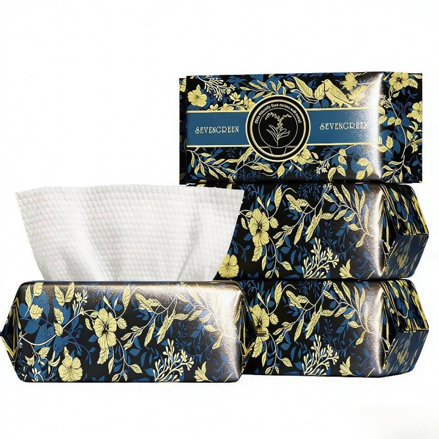 Wet Wipes Style Vintage Blue Golden Floral Quantity1Packs