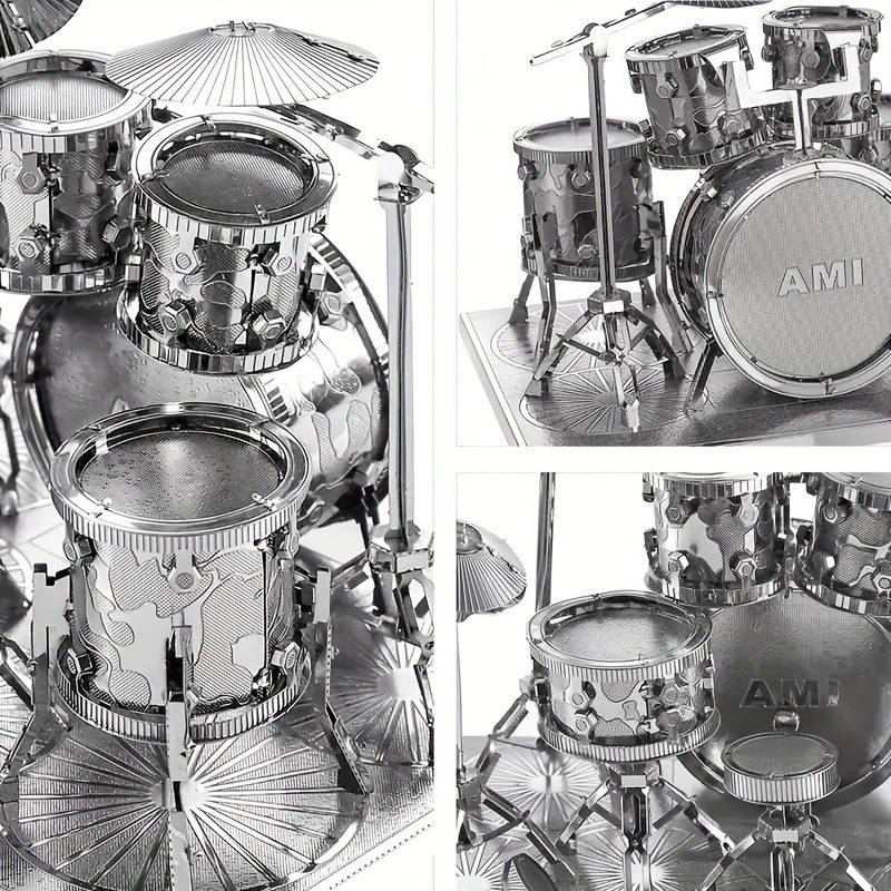 3D Puzzle Musical Instrument Model Items Drum Kit