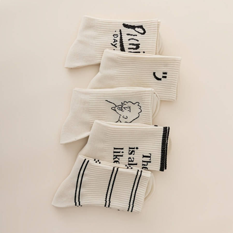 Women S Socks Color 5 Pairs To Mix And Match Size Onesize