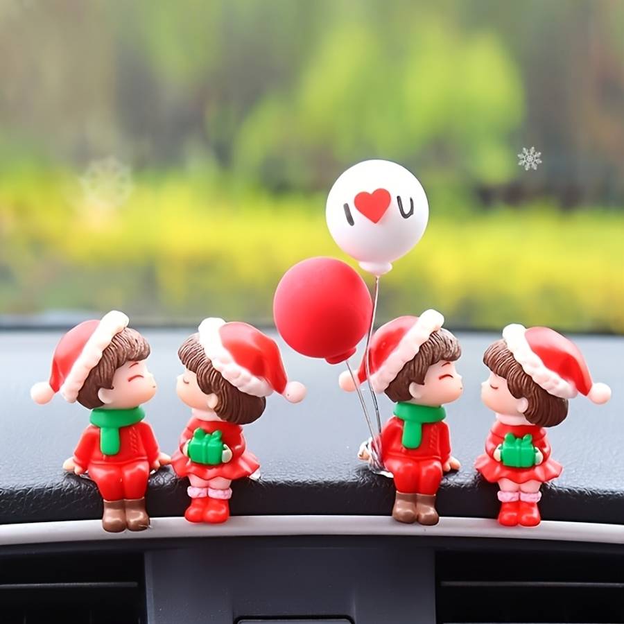 Car Interior Decor 2Pcsstyle Christmas Doll Balloon
