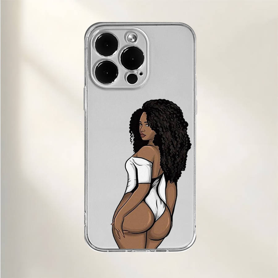 1Pc Transparent For iPhone 14 Plus Sexy Woman Back Phone Case