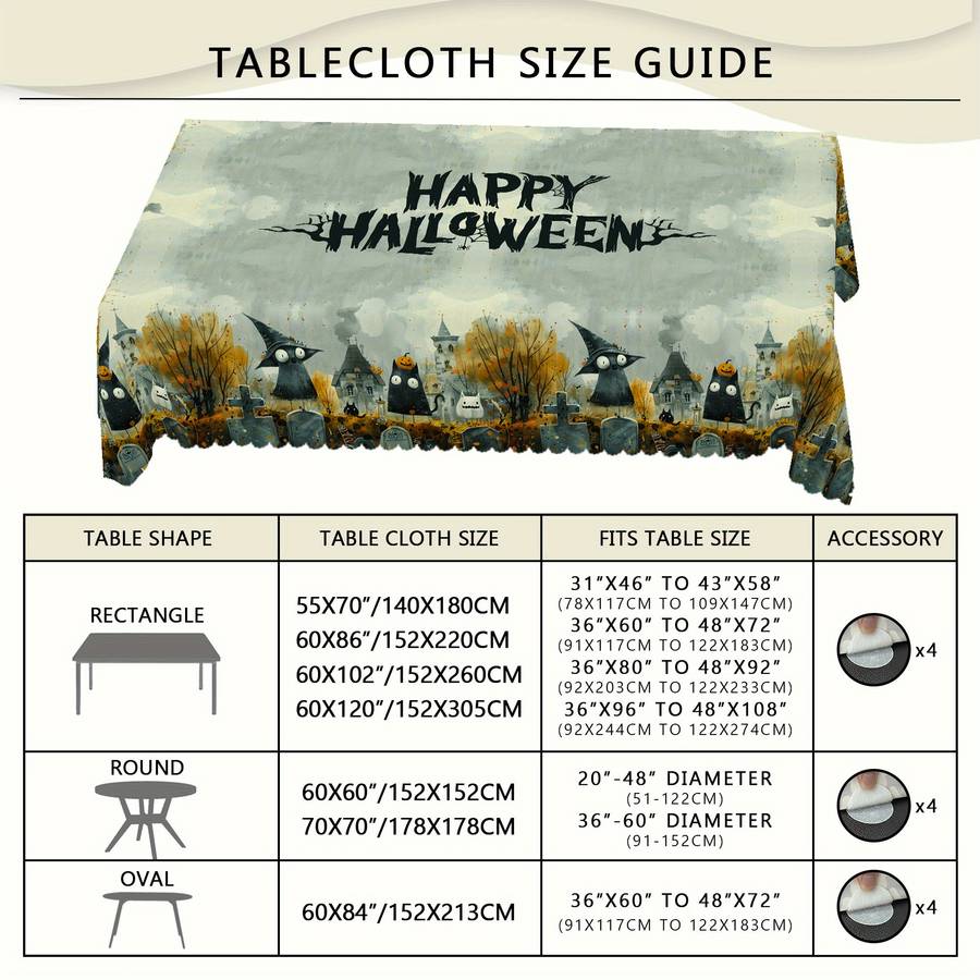 Halloween tablecloth decoration size Round 152.4152.4cm
