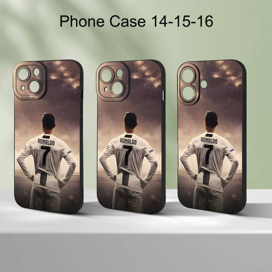 1Pc Black For iPhone 15 Pro Max Cristiano Ronaldo Phone Case