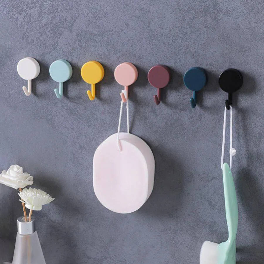 Round Small Hanger Creative Adhesive Hanger Strong Adhesive Non color Dark Blue