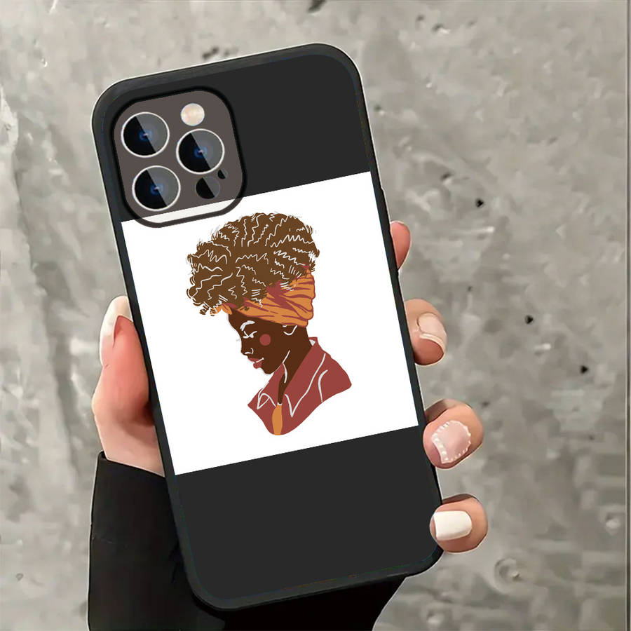 1Pc Black For iPhone 14 Plus Beautiful Woman Phone Case