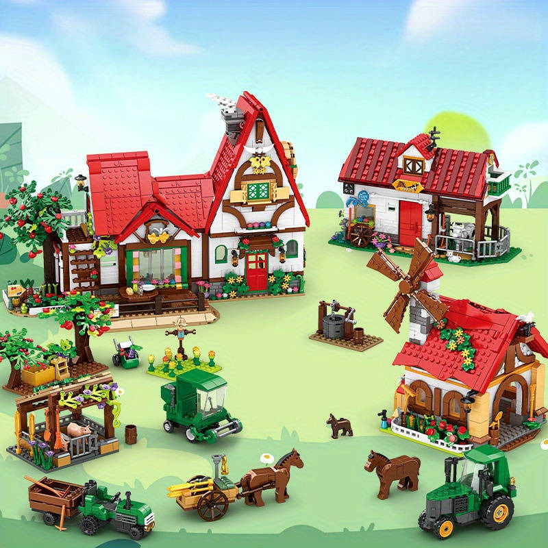 Building Toy Architectural Model Toy Set Color Granary  720 Pieces