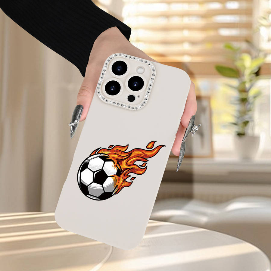 1Pc Ivory White For iPhone X XS Football Player Printed Phone Case