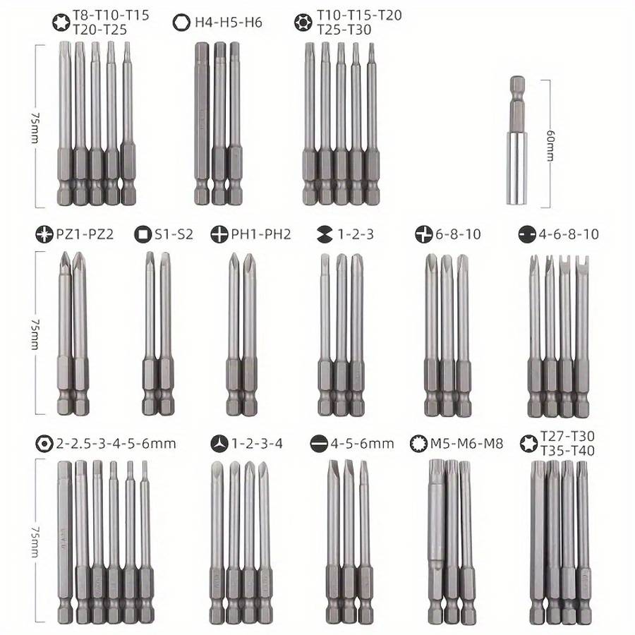 Screwdriver Bit Tool Set Quantity 50Pcs