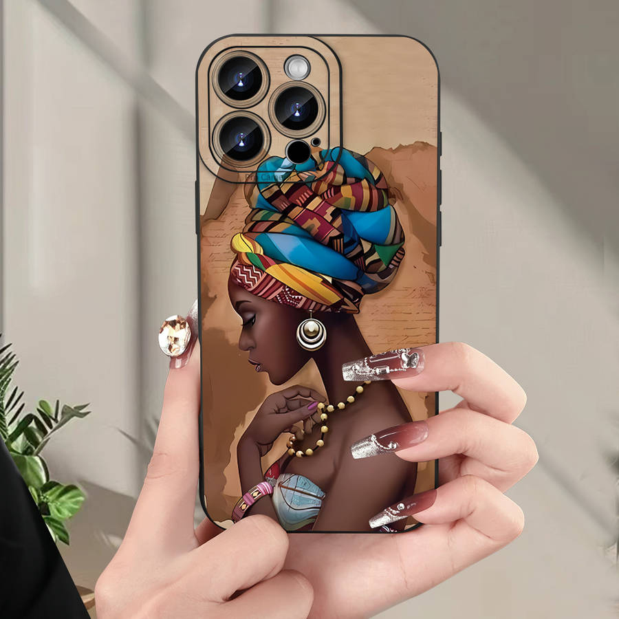1Pc Black For iPhone XS Max African Girl Phone Case