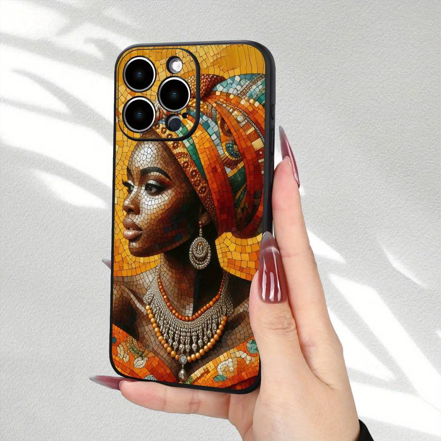 1Pc Black For iPhone 13 Pro Max African Girl Phone Case