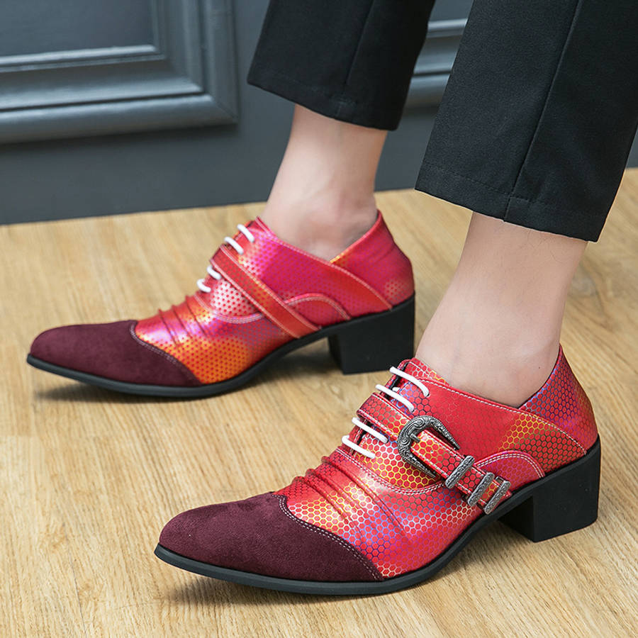 Mens Leather Shoes Color Red Sizeuk 8