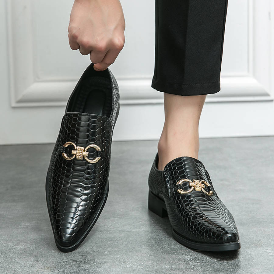 Mens Leather Shoes Color Black Sizeuk 6.5