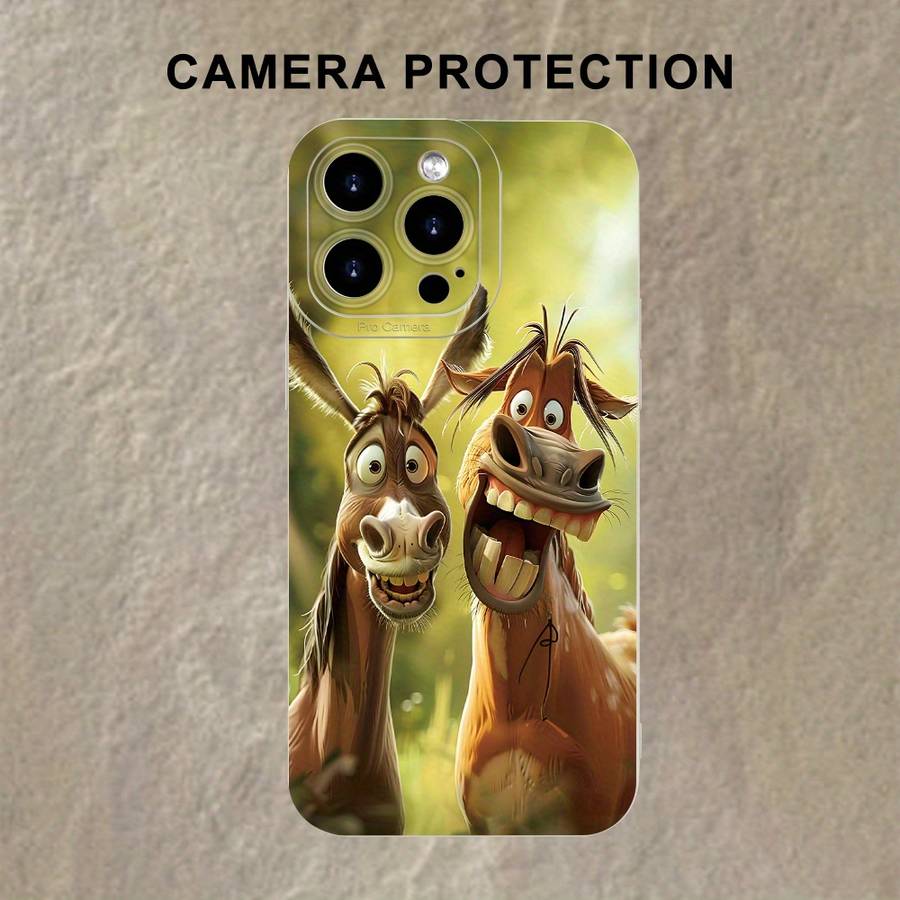 1Pc Ivory White For iPhone 7 8 SE2 SE3 Cute Funny Donkey Phone Case