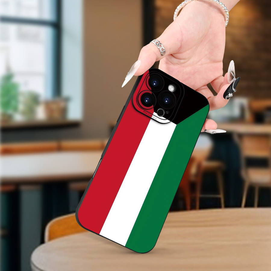1Pc Black For iPhone 14 Pro Italian Flag Design Phone Case