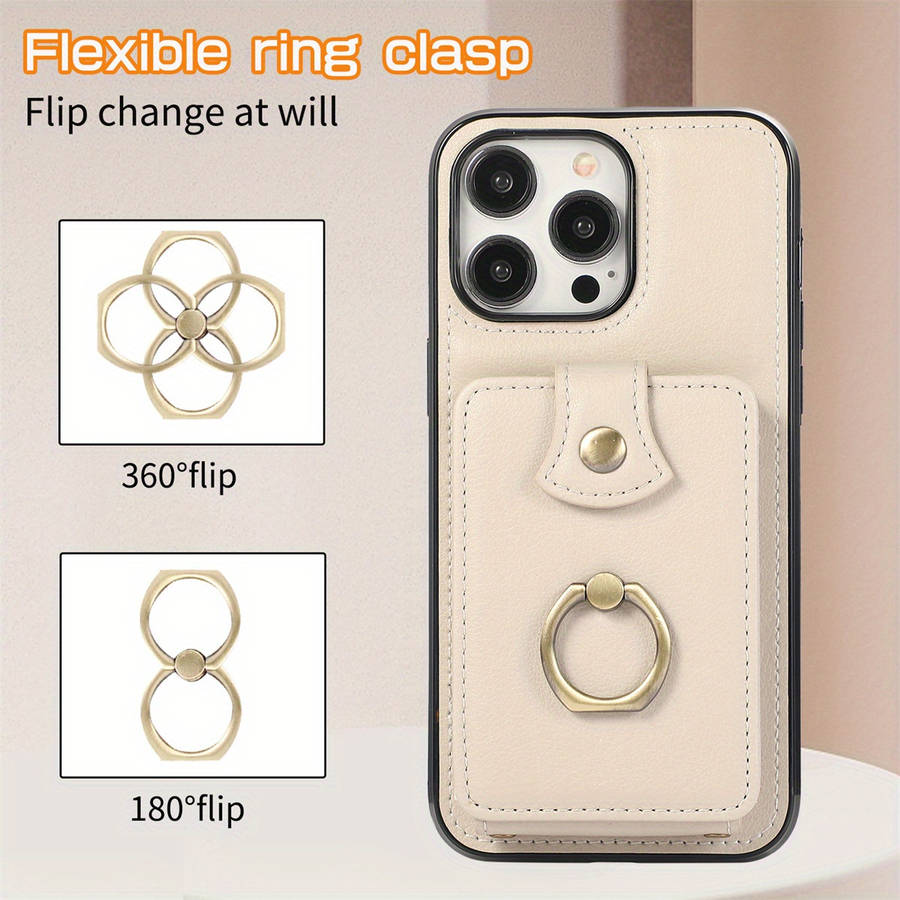 1Pc Brown For iPhone 12 Protective Case Wallet Phone Case