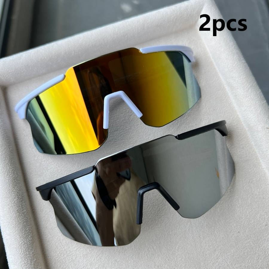 Cycling Glasses Color 2Pcs White Blue Mercury Black Silvery Mercury 2Pairs