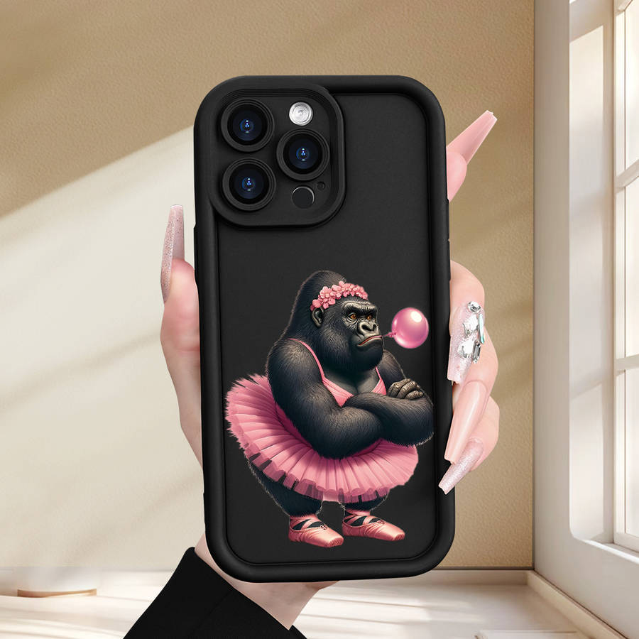 1Pc Black For iPhone SE Dancing Gorilla Phone Case